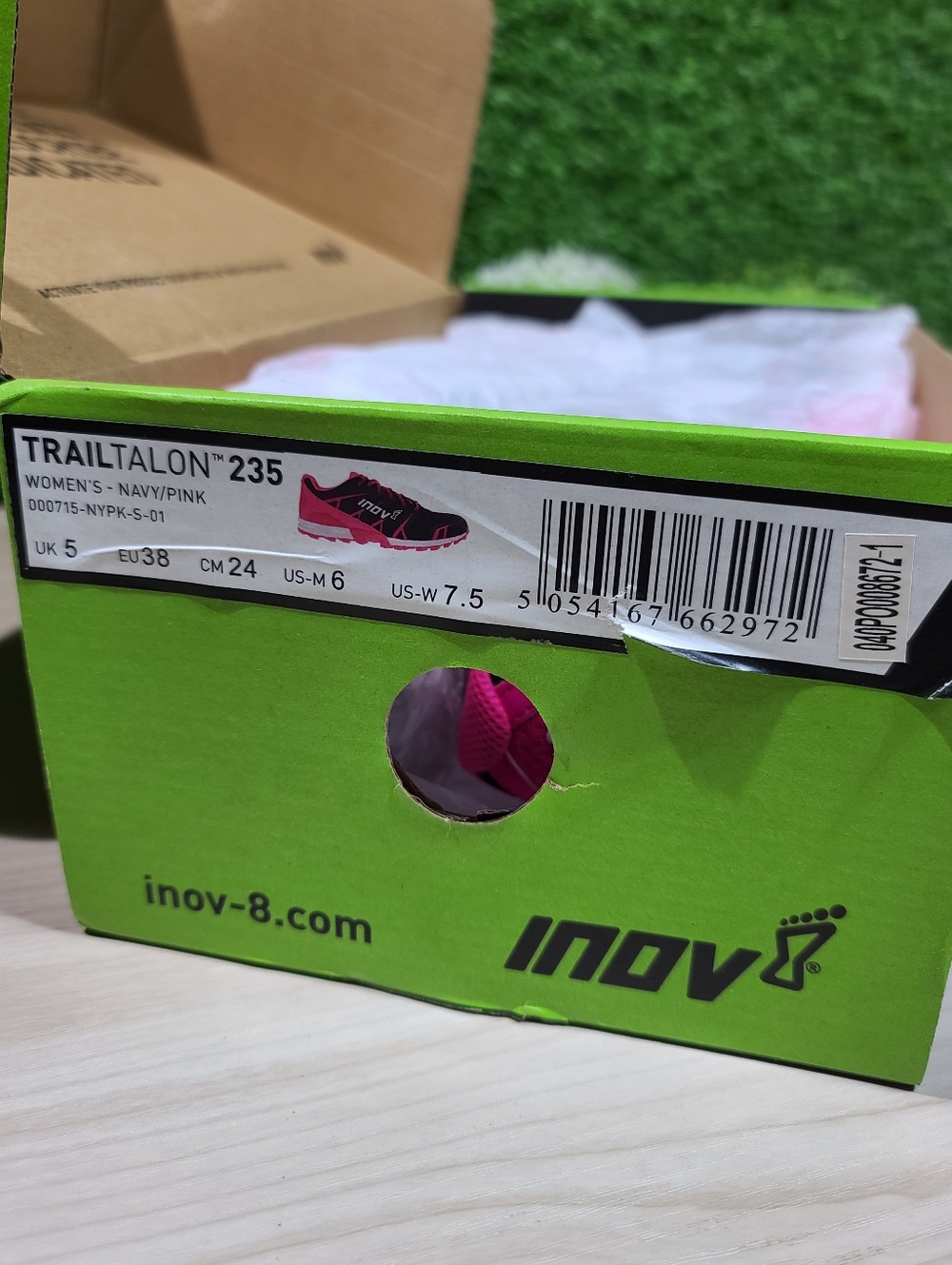 Inov-8 Trailtalon 235 Running Shoes - Navy/Pink US Women's 7.5 NEW - Picture 8 of 9